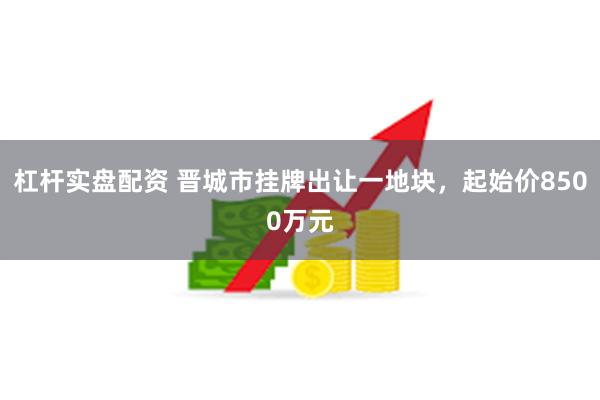 杠杆实盘配资 晋城市挂牌出让一地块，起始价8500万元