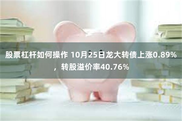 股票杠杆如何操作 10月25日龙大转债上涨0.89%，转股溢价率40.76%